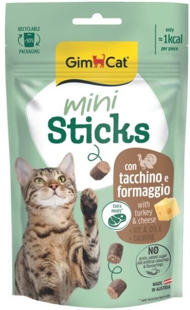 Gimcat Mini Sticks Hindili Ve Peynirli Kedi Ödül Çubukları 50GR | SRC: Barcode: 4002064422275